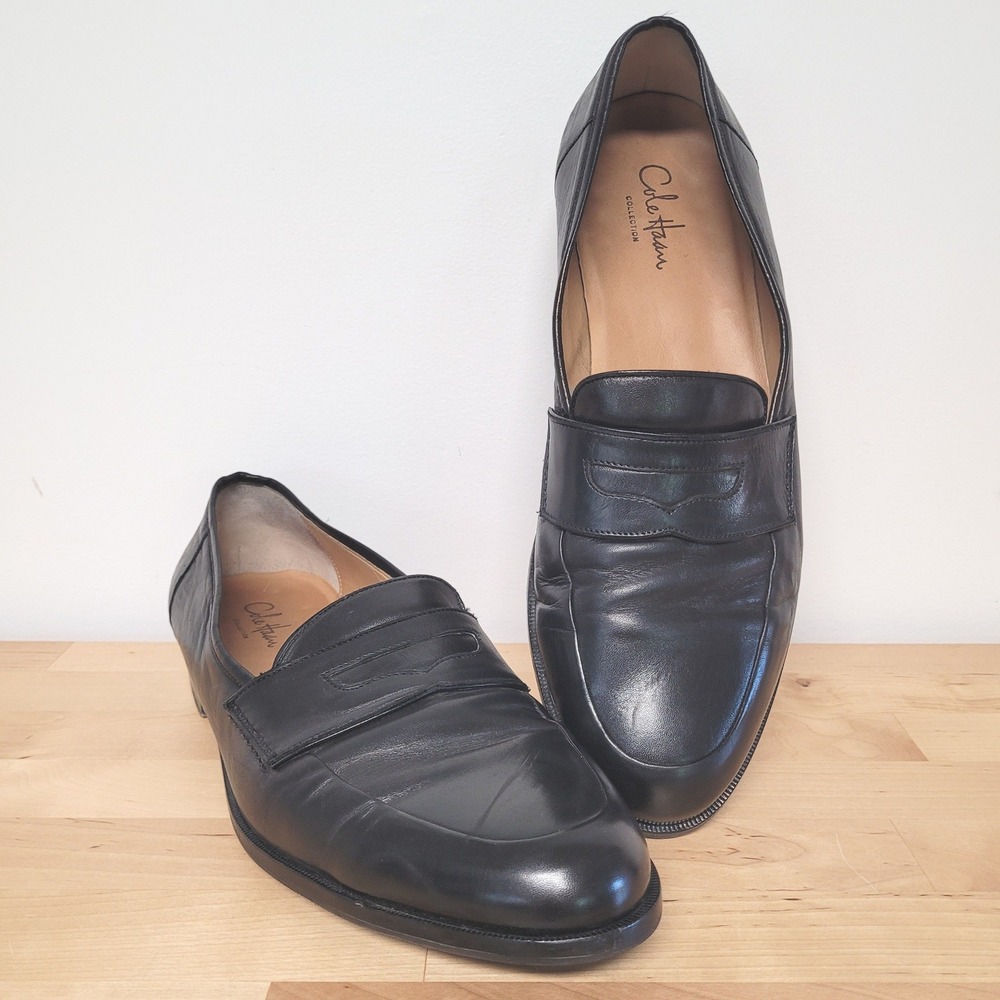 Cole Haan Penny Loafers Mens 12 Black Leather C06476 Slip On Dress Shoes